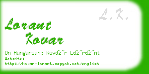 lorant kovar business card